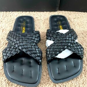 Womens black slides size 8